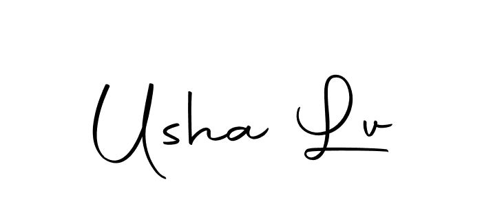 Usha Lv stylish signature style. Best Handwritten Sign (Autography-DOLnW) for my name. Handwritten Signature Collection Ideas for my name Usha Lv. Usha Lv signature style 10 images and pictures png