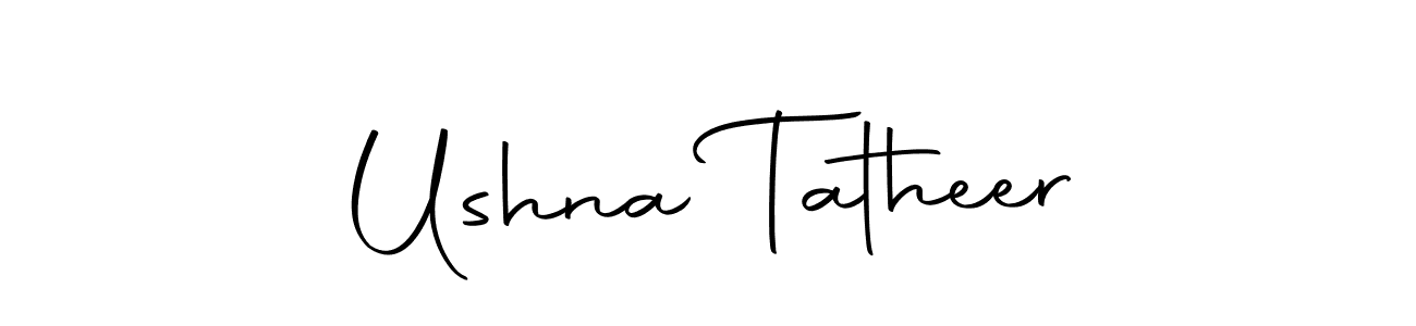 Create a beautiful signature design for name Ushna Tatheer. With this signature (Autography-DOLnW) fonts, you can make a handwritten signature for free. Ushna Tatheer signature style 10 images and pictures png