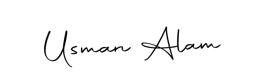 How to make Usman Alam name signature. Use Autography-DOLnW style for creating short signs online. This is the latest handwritten sign. Usman Alam signature style 10 images and pictures png