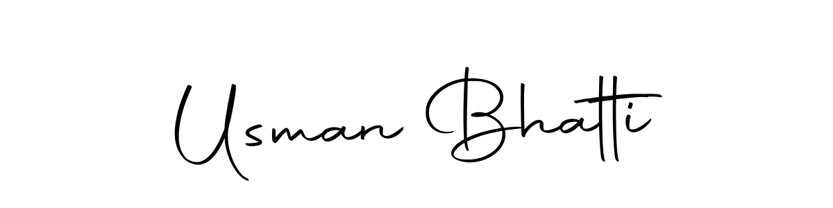 How to make Usman Bhatti name signature. Use Autography-DOLnW style for creating short signs online. This is the latest handwritten sign. Usman Bhatti signature style 10 images and pictures png