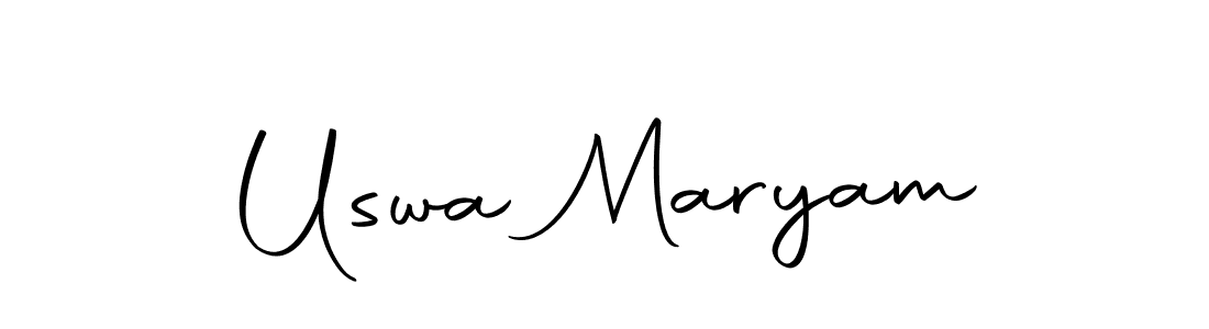 How to make Uswa Maryam name signature. Use Autography-DOLnW style for creating short signs online. This is the latest handwritten sign. Uswa Maryam signature style 10 images and pictures png