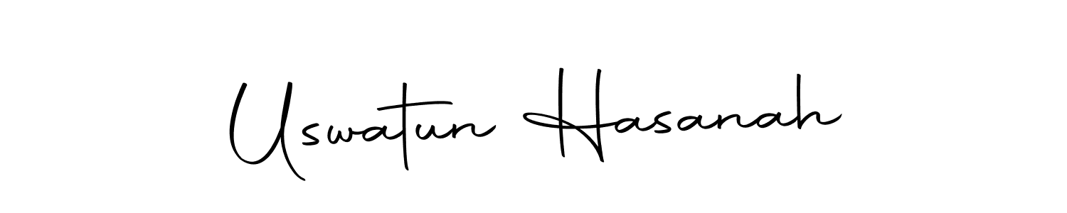 Design your own signature with our free online signature maker. With this signature software, you can create a handwritten (Autography-DOLnW) signature for name Uswatun Hasanah. Uswatun Hasanah signature style 10 images and pictures png