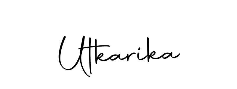 You should practise on your own different ways (Autography-DOLnW) to write your name (Utkarika) in signature. don't let someone else do it for you. Utkarika signature style 10 images and pictures png