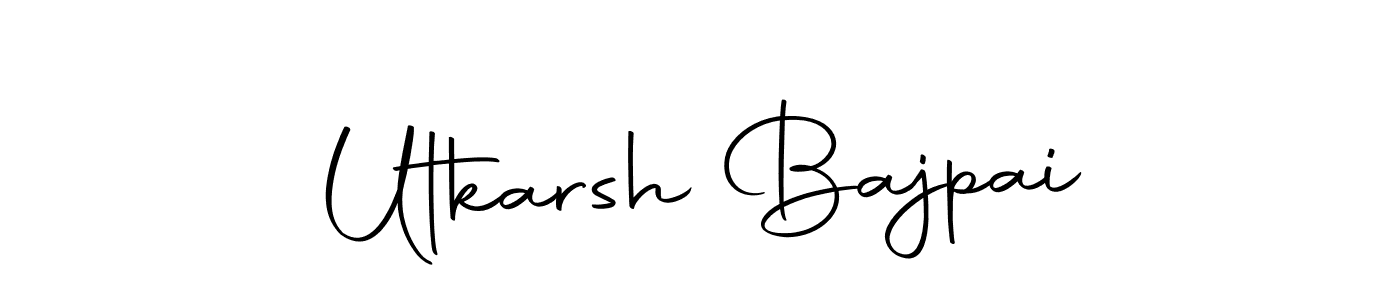 How to make Utkarsh Bajpai name signature. Use Autography-DOLnW style for creating short signs online. This is the latest handwritten sign. Utkarsh Bajpai signature style 10 images and pictures png