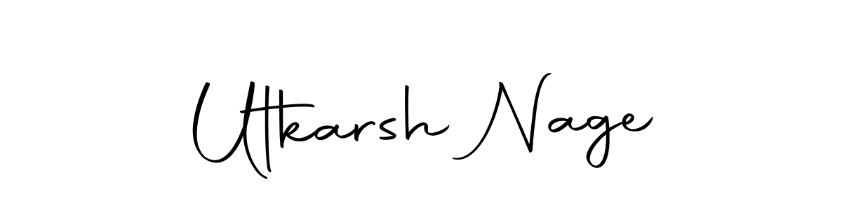 if you are searching for the best signature style for your name Utkarsh Nage. so please give up your signature search. here we have designed multiple signature styles  using Autography-DOLnW. Utkarsh Nage signature style 10 images and pictures png
