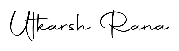 A dynamic signature style for Utkarsh Rana using Autography-DOLnW script. Designed to look authentic, handwritten, and professional. Utkarsh Rana signature style 10 images and pictures png