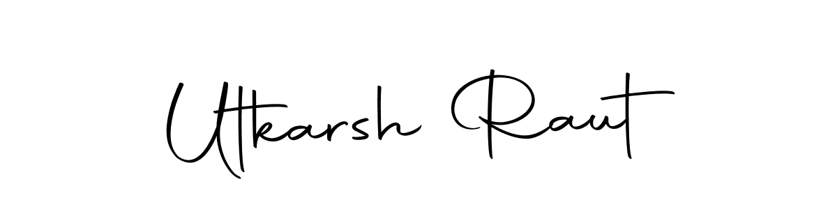 You should practise on your own different ways (Autography-DOLnW) to write your name (Utkarsh Raut) in signature. don't let someone else do it for you. Utkarsh Raut signature style 10 images and pictures png