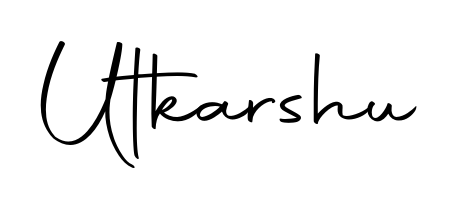 Looking for an artistic signature for Utkarshu? The Autography-DOLnW calligraphy style gives a sophisticated flow suitable for business cards and emails. Utkarshu signature style 10 images and pictures png