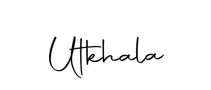 Utkhala stylish signature style. Best Handwritten Sign (Autography-DOLnW) for my name. Handwritten Signature Collection Ideas for my name Utkhala. Utkhala signature style 10 images and pictures png