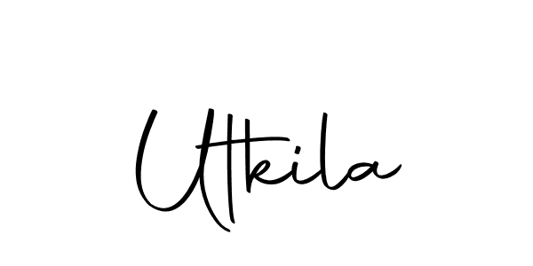 You should practise on your own different ways (Autography-DOLnW) to write your name (Utkila) in signature. don't let someone else do it for you. Utkila signature style 10 images and pictures png