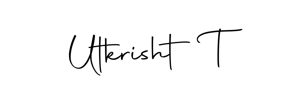 Use a signature maker to create a handwritten signature online. With this signature software, you can design (Autography-DOLnW) your own signature for name Utkrisht T. Utkrisht T signature style 10 images and pictures png