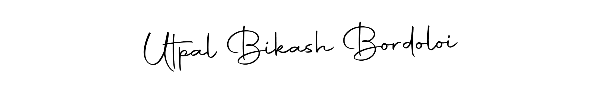 How to make Utpal Bikash Bordoloi name signature. Use Autography-DOLnW style for creating short signs online. This is the latest handwritten sign. Utpal Bikash Bordoloi signature style 10 images and pictures png