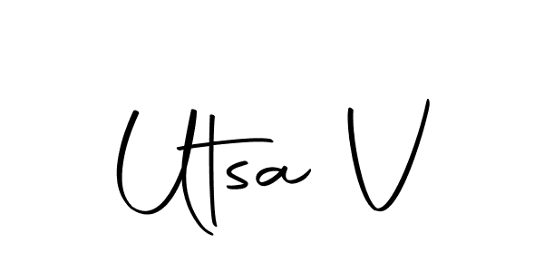 How to make Utsa V signature? Autography-DOLnW is a professional autograph style. Create handwritten signature for Utsa V name. Utsa V signature style 10 images and pictures png