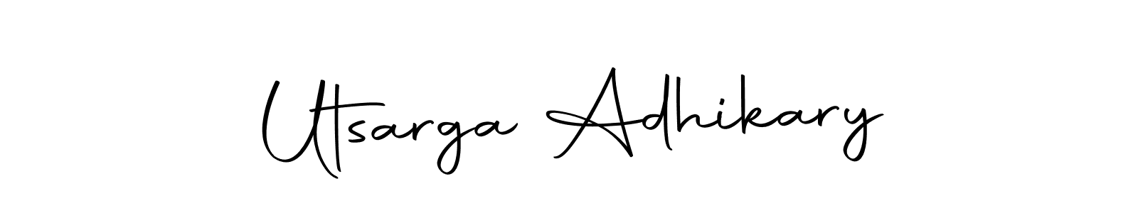 How to make Utsarga Adhikary name signature. Use Autography-DOLnW style for creating short signs online. This is the latest handwritten sign. Utsarga Adhikary signature style 10 images and pictures png