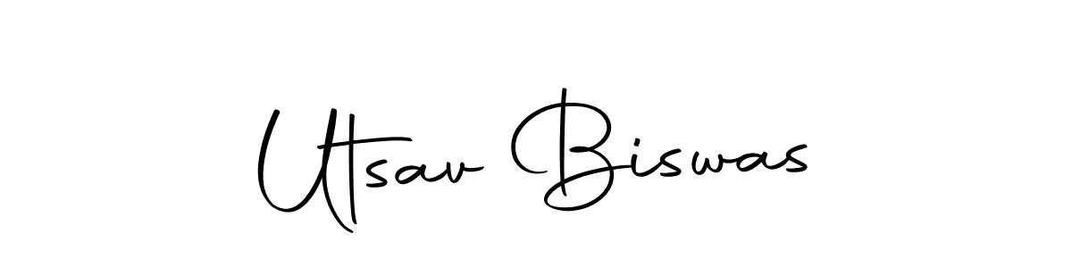 Create a beautiful signature design for name Utsav Biswas. With this signature (Autography-DOLnW) fonts, you can make a handwritten signature for free. Utsav Biswas signature style 10 images and pictures png
