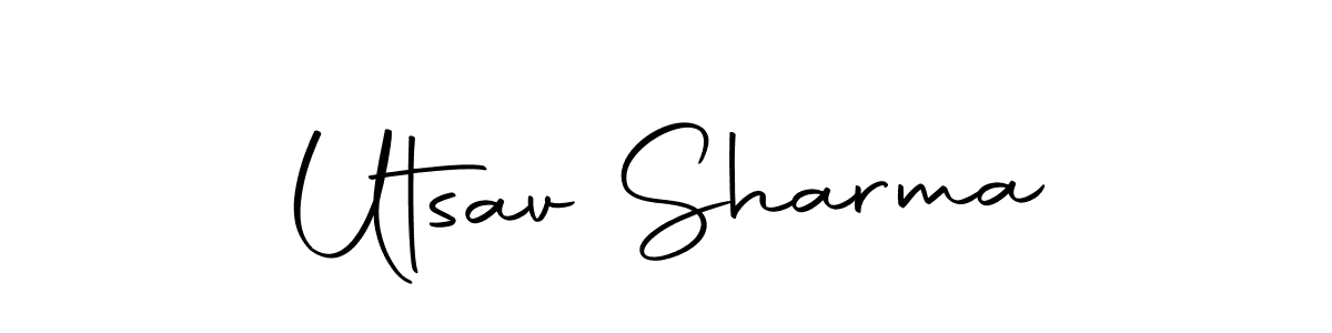 The best way (Autography-DOLnW) to make a short signature is to pick only two or three words in your name. The name Utsav Sharma include a total of six letters. For converting this name. Utsav Sharma signature style 10 images and pictures png