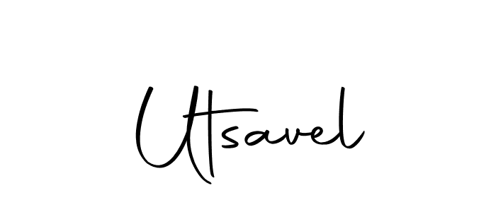 Design your own signature with our free online signature maker. With this signature software, you can create a handwritten (Autography-DOLnW) signature for name Utsavel. Utsavel signature style 10 images and pictures png