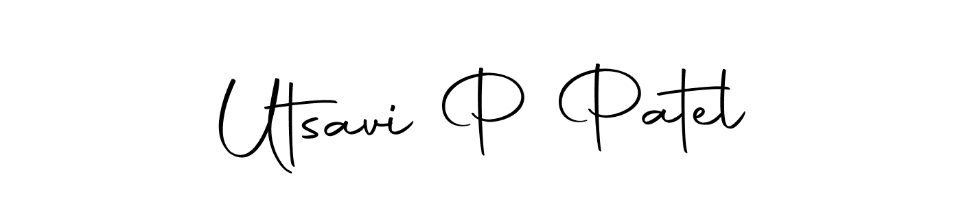 Create a beautiful signature design for name Utsavi P Patel. With this signature (Autography-DOLnW) fonts, you can make a handwritten signature for free. Utsavi P Patel signature style 10 images and pictures png