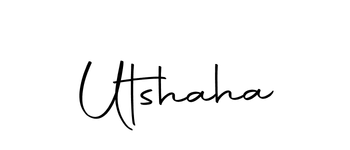 Use a signature maker to create a handwritten signature online. With this signature software, you can design (Autography-DOLnW) your own signature for name Utshaha. Utshaha signature style 10 images and pictures png