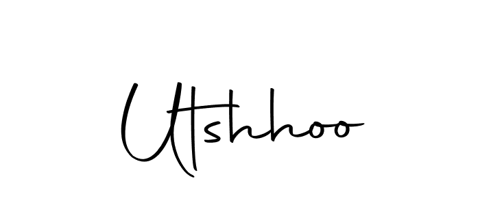 You should practise on your own different ways (Autography-DOLnW) to write your name (Utshhoo) in signature. don't let someone else do it for you. Utshhoo signature style 10 images and pictures png