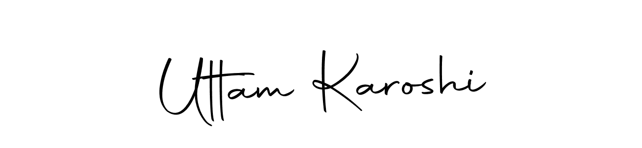 You should practise on your own different ways (Autography-DOLnW) to write your name (Uttam Karoshi) in signature. don't let someone else do it for you. Uttam Karoshi signature style 10 images and pictures png