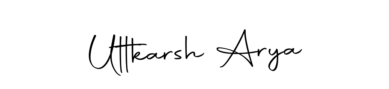 You should practise on your own different ways (Autography-DOLnW) to write your name (Uttkarsh Arya) in signature. don't let someone else do it for you. Uttkarsh Arya signature style 10 images and pictures png
