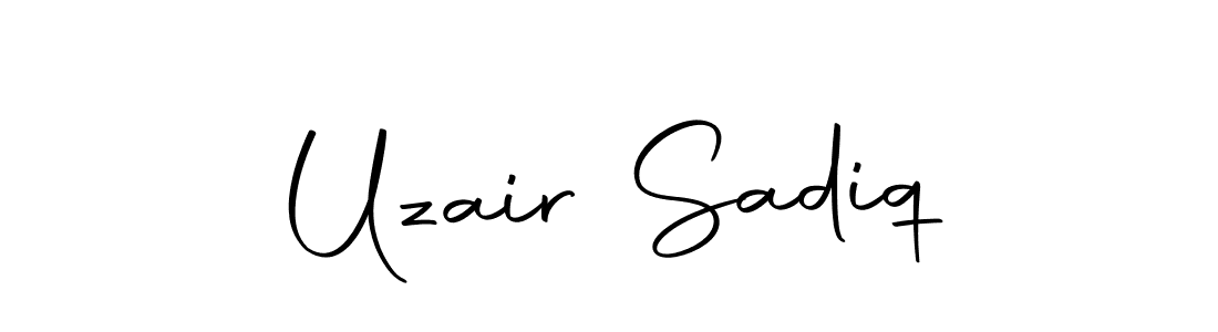 How to make Uzair Sadiq name signature. Use Autography-DOLnW style for creating short signs online. This is the latest handwritten sign. Uzair Sadiq signature style 10 images and pictures png