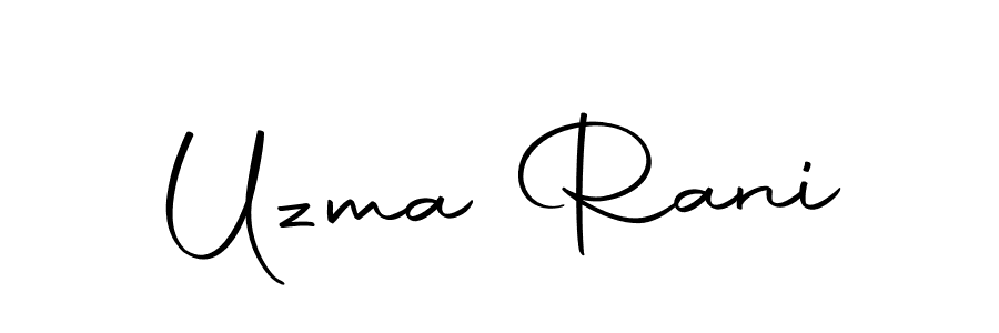 How to make Uzma Rani name signature. Use Autography-DOLnW style for creating short signs online. This is the latest handwritten sign. Uzma Rani signature style 10 images and pictures png
