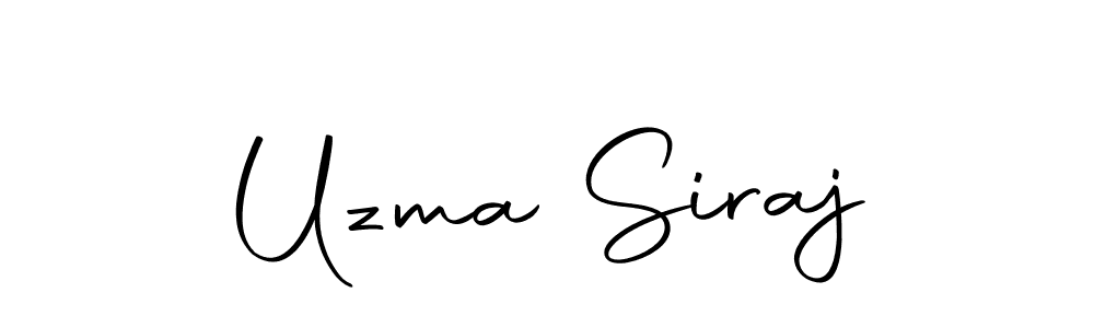 How to make Uzma Siraj name signature. Use Autography-DOLnW style for creating short signs online. This is the latest handwritten sign. Uzma Siraj signature style 10 images and pictures png