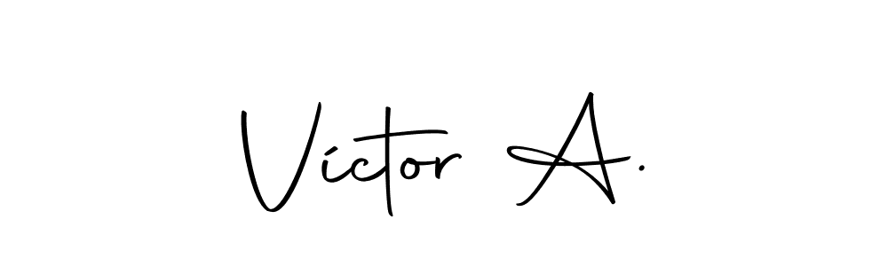 Use a signature maker to create a handwritten signature online. With this signature software, you can design (Autography-DOLnW) your own signature for name Víctor A.. Víctor A. signature style 10 images and pictures png