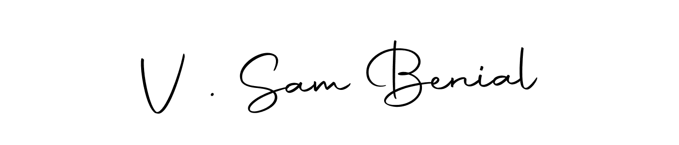 Create a beautiful signature design for name V . Sam Benial. With this signature (Autography-DOLnW) fonts, you can make a handwritten signature for free. V . Sam Benial signature style 10 images and pictures png