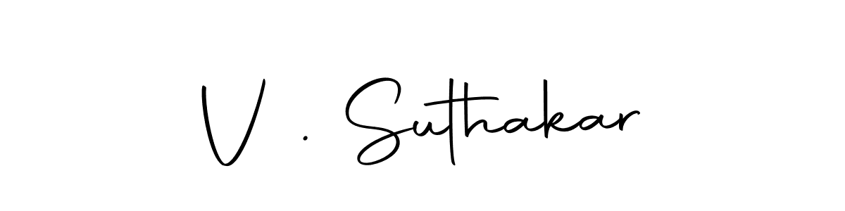 Design your own signature with our free online signature maker. With this signature software, you can create a handwritten (Autography-DOLnW) signature for name V . Suthakar. V . Suthakar signature style 10 images and pictures png