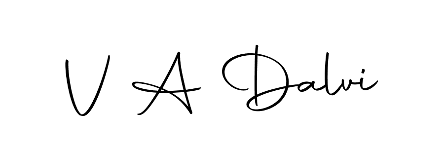 You should practise on your own different ways (Autography-DOLnW) to write your name (V A Dalvi) in signature. don't let someone else do it for you. V A Dalvi signature style 10 images and pictures png