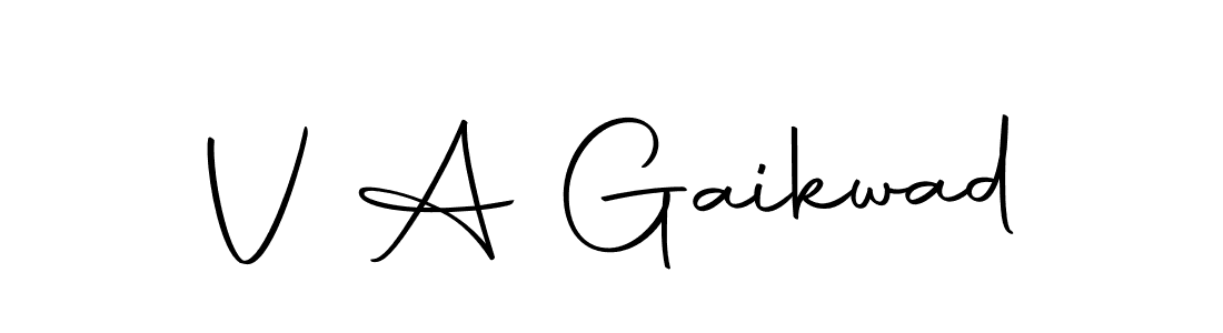 Use a signature maker to create a handwritten signature online. With this signature software, you can design (Autography-DOLnW) your own signature for name V A Gaikwad. V A Gaikwad signature style 10 images and pictures png