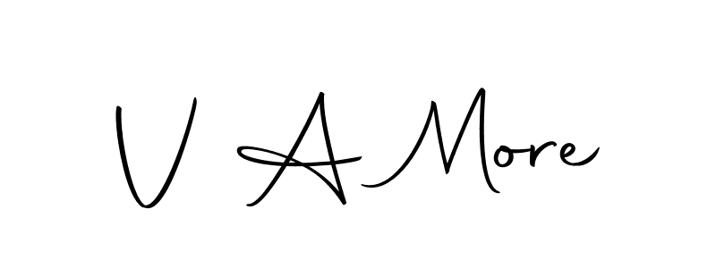 Make a beautiful signature design for name V A More. With this signature (Autography-DOLnW) style, you can create a handwritten signature for free. V A More signature style 10 images and pictures png