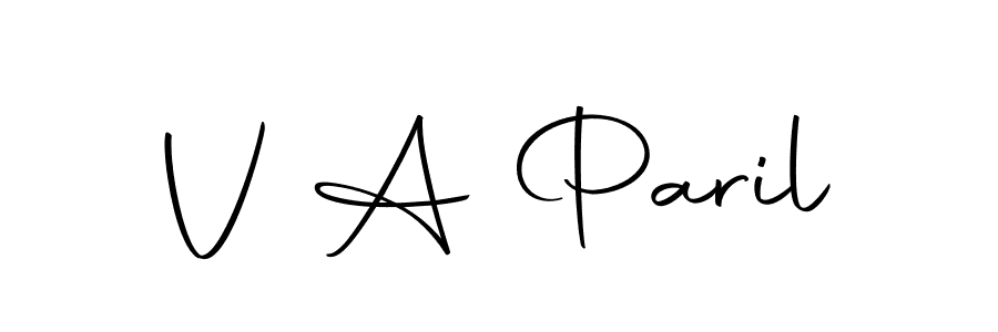 Design your own signature with our free online signature maker. With this signature software, you can create a handwritten (Autography-DOLnW) signature for name V A Paril. V A Paril signature style 10 images and pictures png