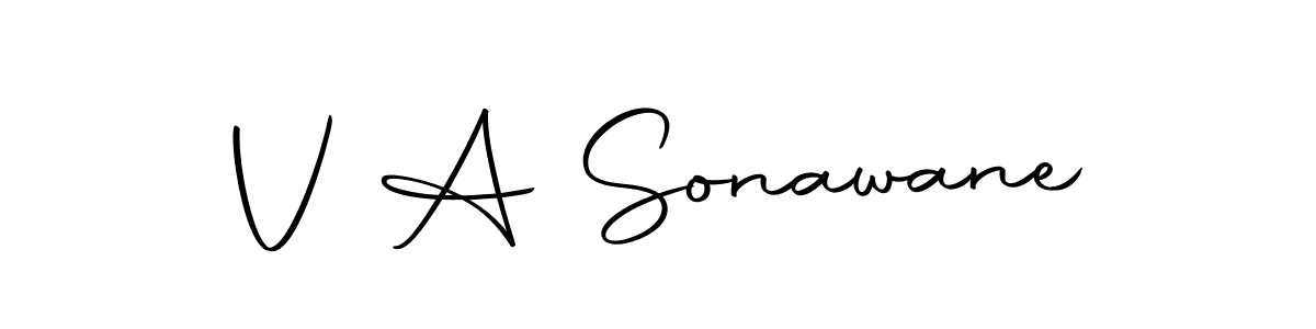 V A Sonawane stylish signature style. Best Handwritten Sign (Autography-DOLnW) for my name. Handwritten Signature Collection Ideas for my name V A Sonawane. V A Sonawane signature style 10 images and pictures png