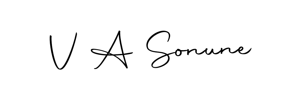 It looks lik you need a new signature style for name V A Sonune. Design unique handwritten (Autography-DOLnW) signature with our free signature maker in just a few clicks. V A Sonune signature style 10 images and pictures png