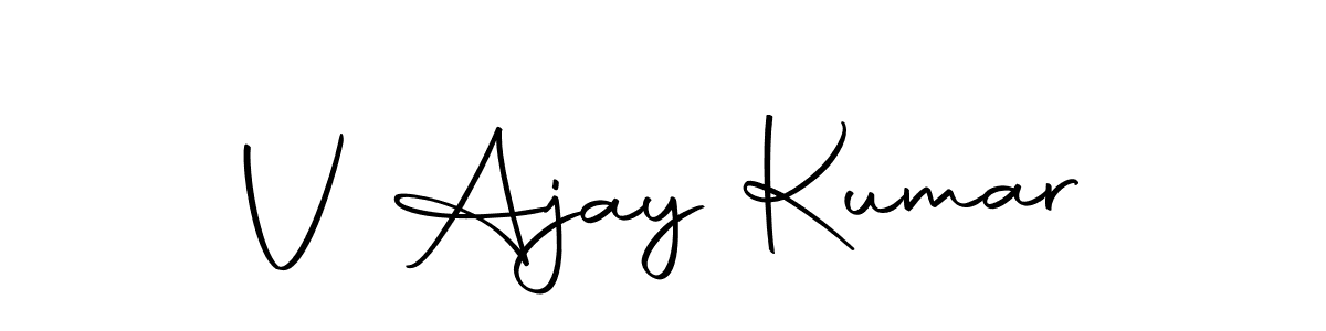 Use a signature maker to create a handwritten signature online. With this signature software, you can design (Autography-DOLnW) your own signature for name V Ajay Kumar. V Ajay Kumar signature style 10 images and pictures png