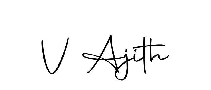 Design your own signature with our free online signature maker. With this signature software, you can create a handwritten (Autography-DOLnW) signature for name V Ajith. V Ajith signature style 10 images and pictures png
