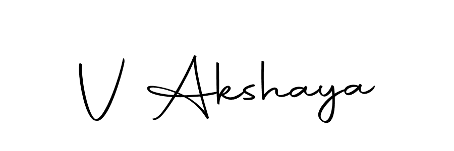 How to make V Akshaya name signature. Use Autography-DOLnW style for creating short signs online. This is the latest handwritten sign. V Akshaya signature style 10 images and pictures png