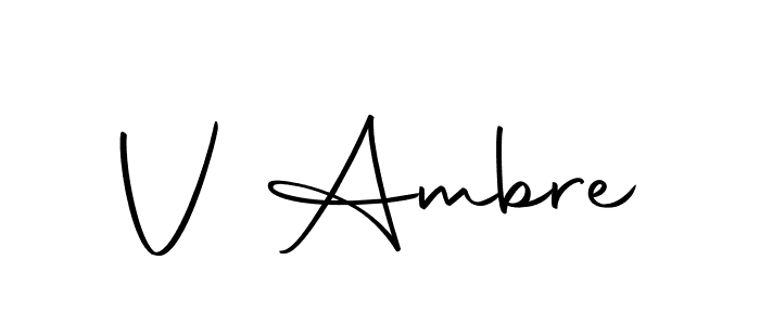 How to make V Ambre name signature. Use Autography-DOLnW style for creating short signs online. This is the latest handwritten sign. V Ambre signature style 10 images and pictures png