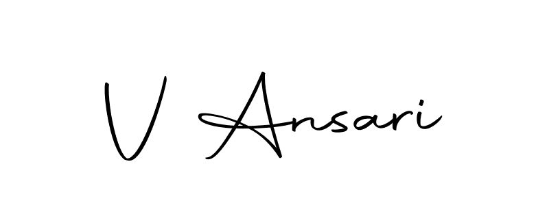 Also we have V Ansari name is the best signature style. Create professional handwritten signature collection using Autography-DOLnW autograph style. V Ansari signature style 10 images and pictures png