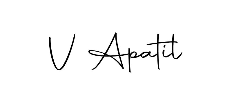 Also we have V Apatil name is the best signature style. Create professional handwritten signature collection using Autography-DOLnW autograph style. V Apatil signature style 10 images and pictures png