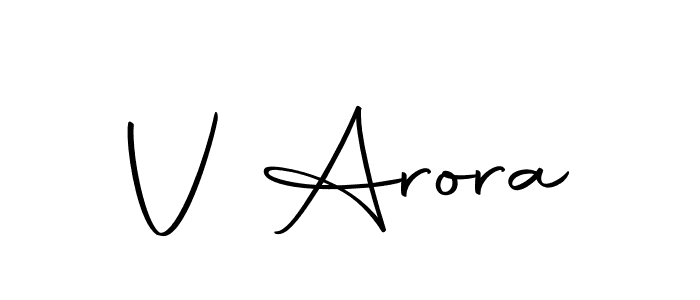 Use a signature maker to create a handwritten signature online. With this signature software, you can design (Autography-DOLnW) your own signature for name V Arora. V Arora signature style 10 images and pictures png