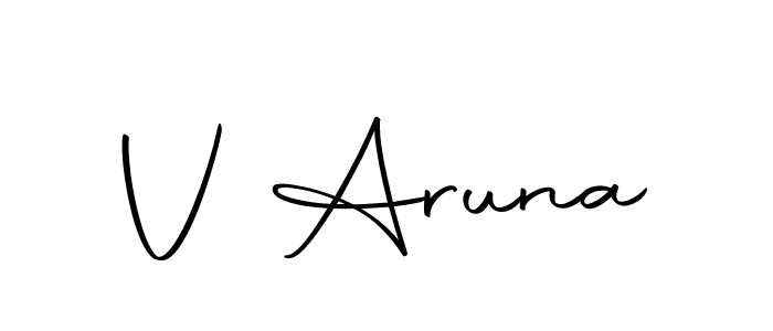 Make a beautiful signature design for name V Aruna. With this signature (Autography-DOLnW) style, you can create a handwritten signature for free. V Aruna signature style 10 images and pictures png