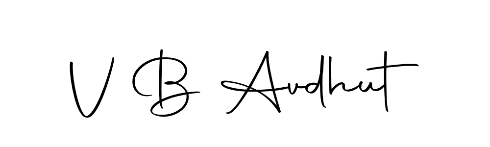 You should practise on your own different ways (Autography-DOLnW) to write your name (V B Avdhut) in signature. don't let someone else do it for you. V B Avdhut signature style 10 images and pictures png