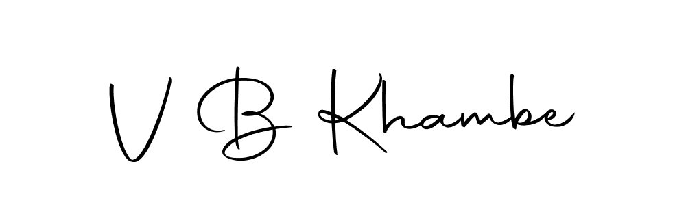 if you are searching for the best signature style for your name V B Khambe. so please give up your signature search. here we have designed multiple signature styles  using Autography-DOLnW. V B Khambe signature style 10 images and pictures png