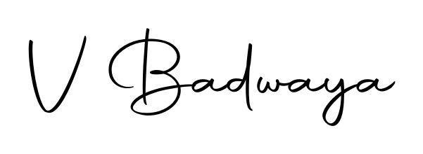 You should practise on your own different ways (Autography-DOLnW) to write your name (V Badwaya) in signature. Don't let someone else do it for you. V Badwaya signature style 10 images and pictures png