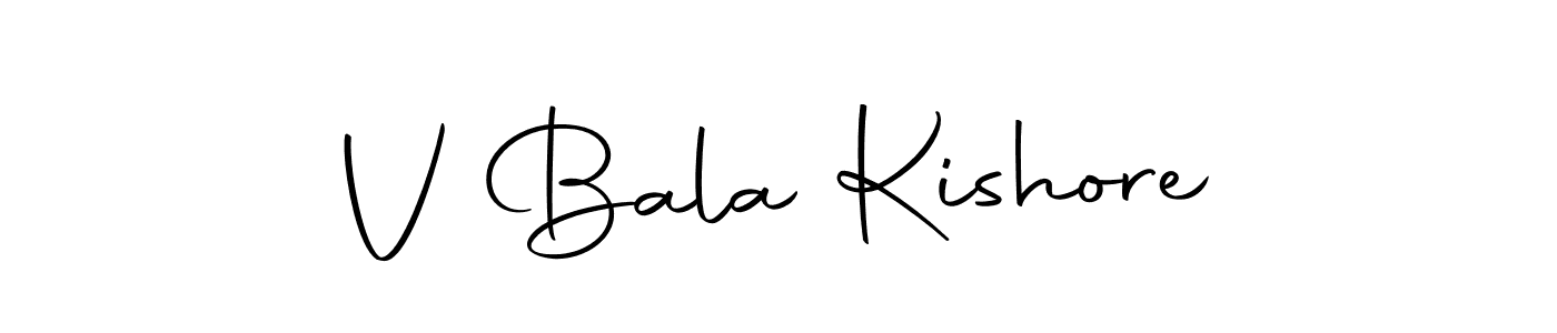 You should practise on your own different ways (Autography-DOLnW) to write your name (V Bala Kishore) in signature. don't let someone else do it for you. V Bala Kishore signature style 10 images and pictures png